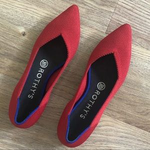 Rothy’s Chili Red Point Flats Size 7